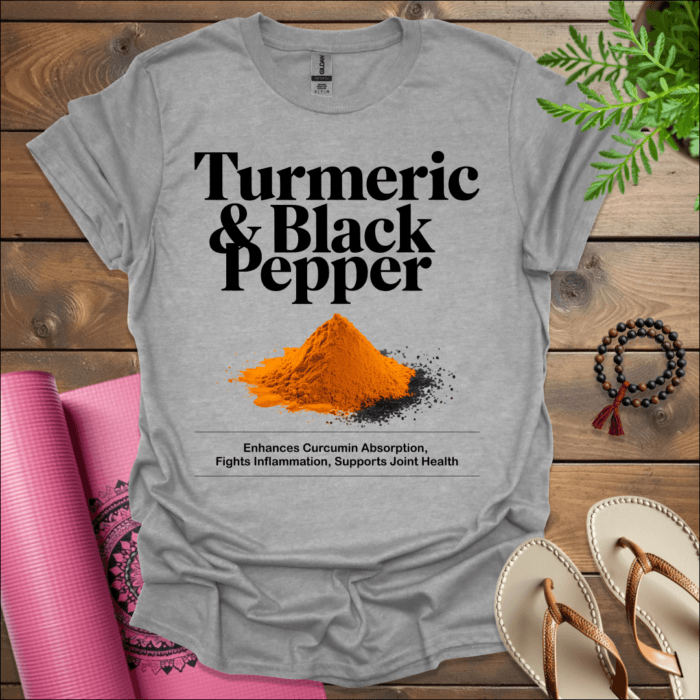 Turmeric & Black Pepper: Enhances Curcumin Absorption, Fights Inflammation, Supports Joint Health T-Shirt