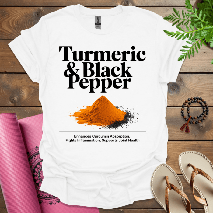 Turmeric & Black Pepper: Enhances Curcumin Absorption, Fights Inflammation, Supports Joint Health T-Shirt