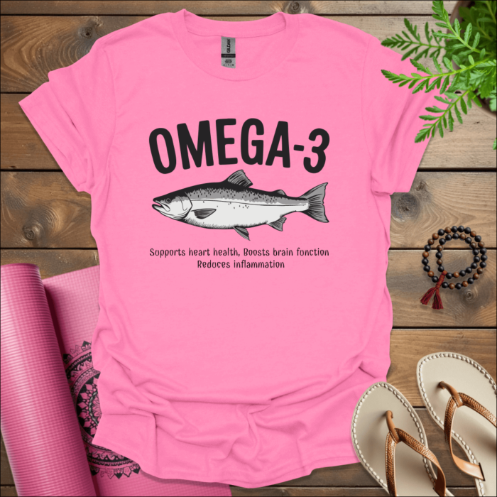 Omega-3 Supports Heart Health,' 'Boosts Brain Function,' and 'Reduces Inflammation T-Shirt