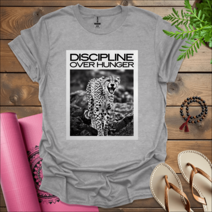 discipline over hunger t shirt sport grey