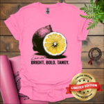 lemon bright bold tangy t shirt azalea
