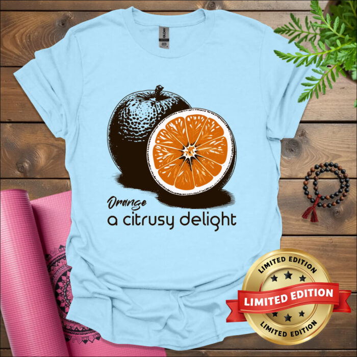 orange a citrusy delight t shirt light blue
