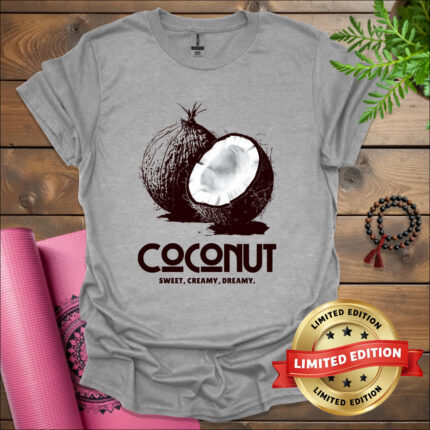 coconut sweet creamy dreamy t shirt sport grey